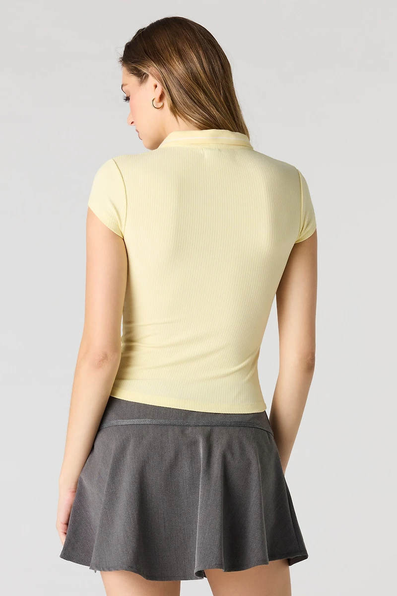 Ribbed Collared T-Shirt