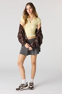 Ribbed Collared T-Shirt