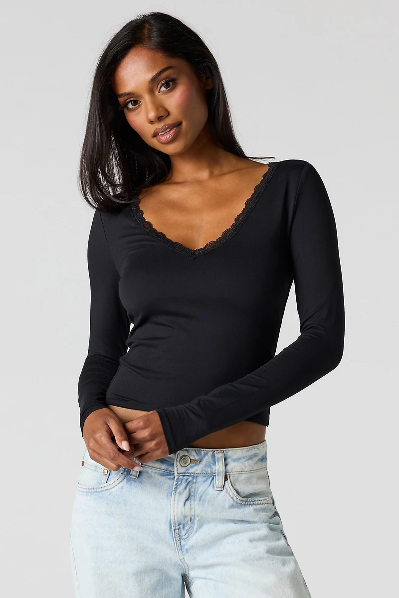 Contour Lace Classic Long Sleeve Top