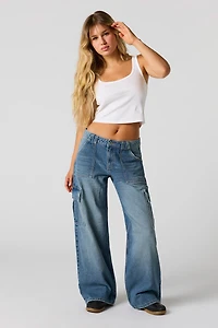 Jean cargo à taille basse