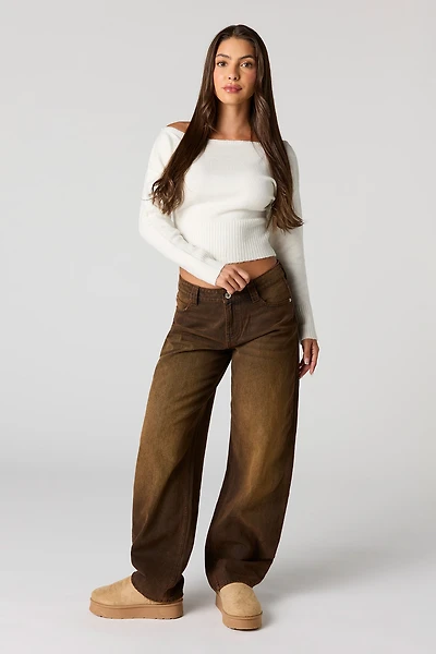 Low Rise Barrel Jean