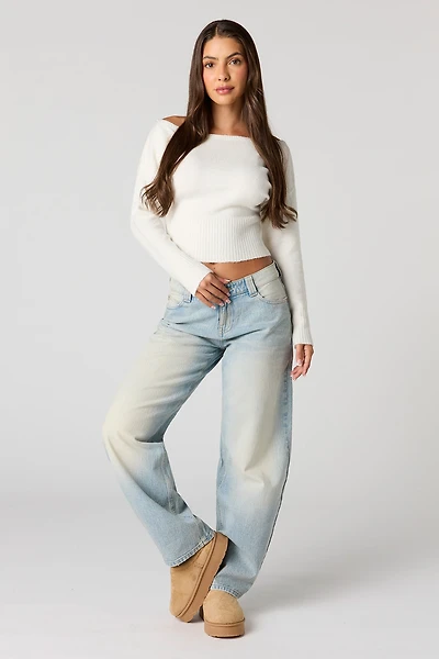 Jean à jambe ballon et taille basse