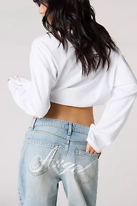 Jean baggy imprimé à taille basse