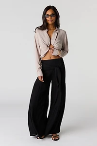 Tie Waist Tiered Palazzo Pant
