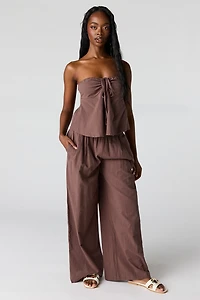 Smocked Waist Wide Leg Pant
