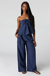 Smocked Waist Wide Leg Pant