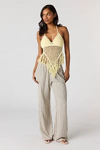 Textured Flowy Drawstring Dress Pant