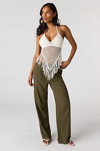 Textured Flowy Drawstring Dress Pant