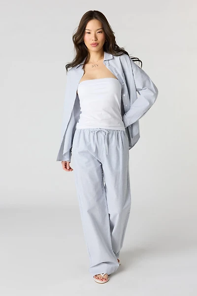 Pinstriped Wide Leg Pant