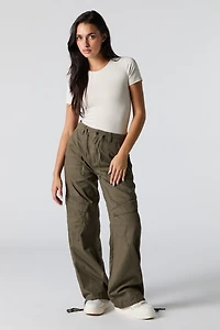 Drawstring Hem Baggy Cargo Pant