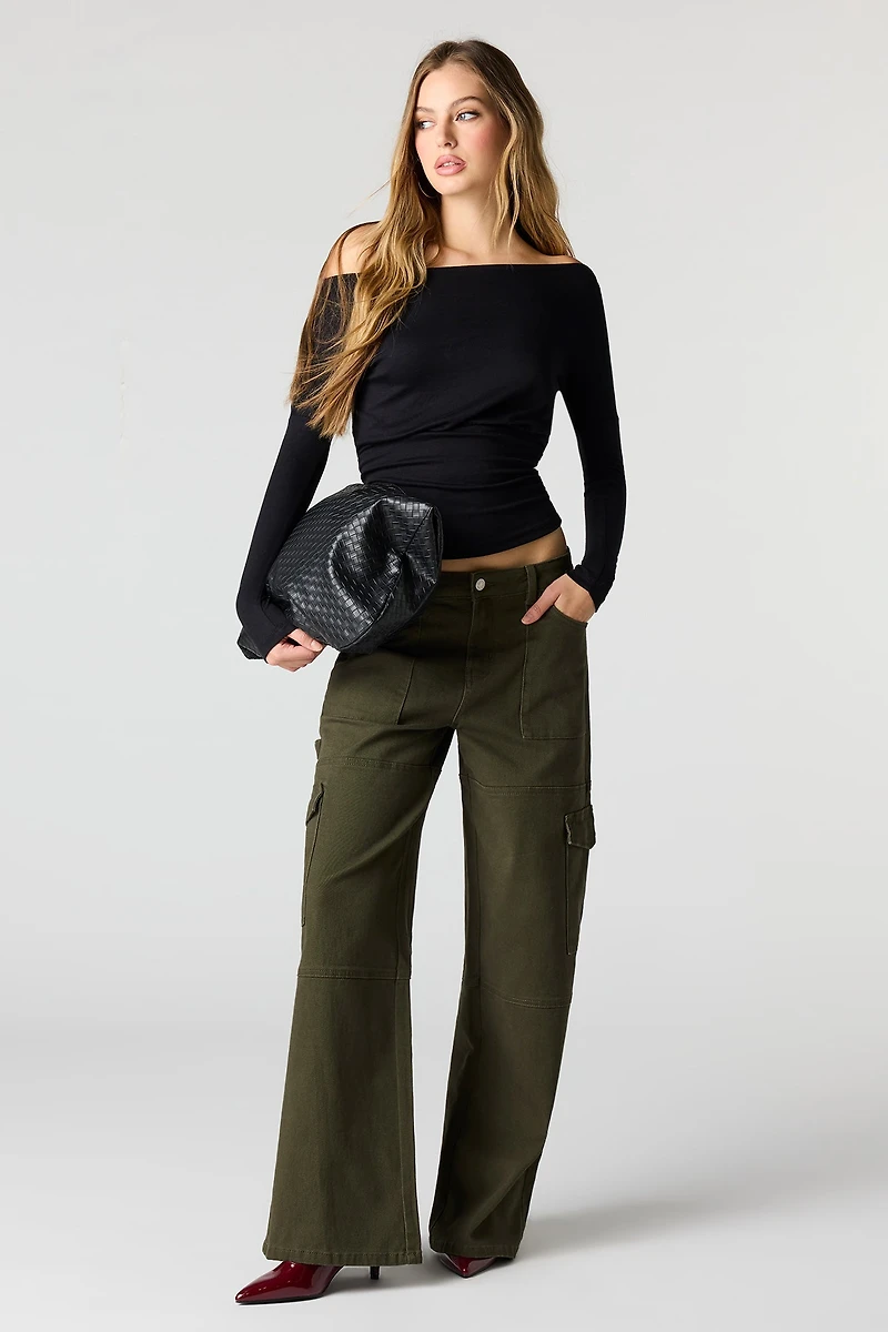 Low Rise Baggy Denim Cargo Pant