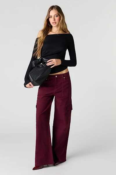 Low Rise Baggy Denim Cargo Pant