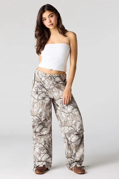 Pantalon à jambe parachute et taille basse