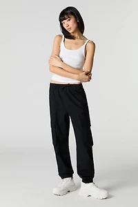 Jogger cargo à taille coulissante