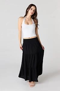 Smocked Tiered Maxi Skirt
