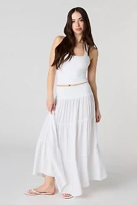 Smocked Tiered Maxi Skirt