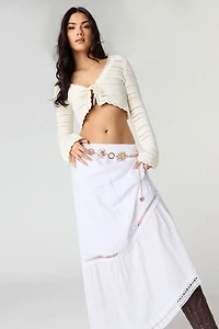 Crochet Trim Maxi Skirt