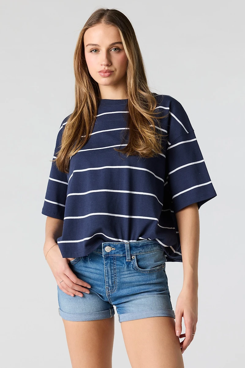 Miami Stretch Ripped High Rise Medium Denim Short