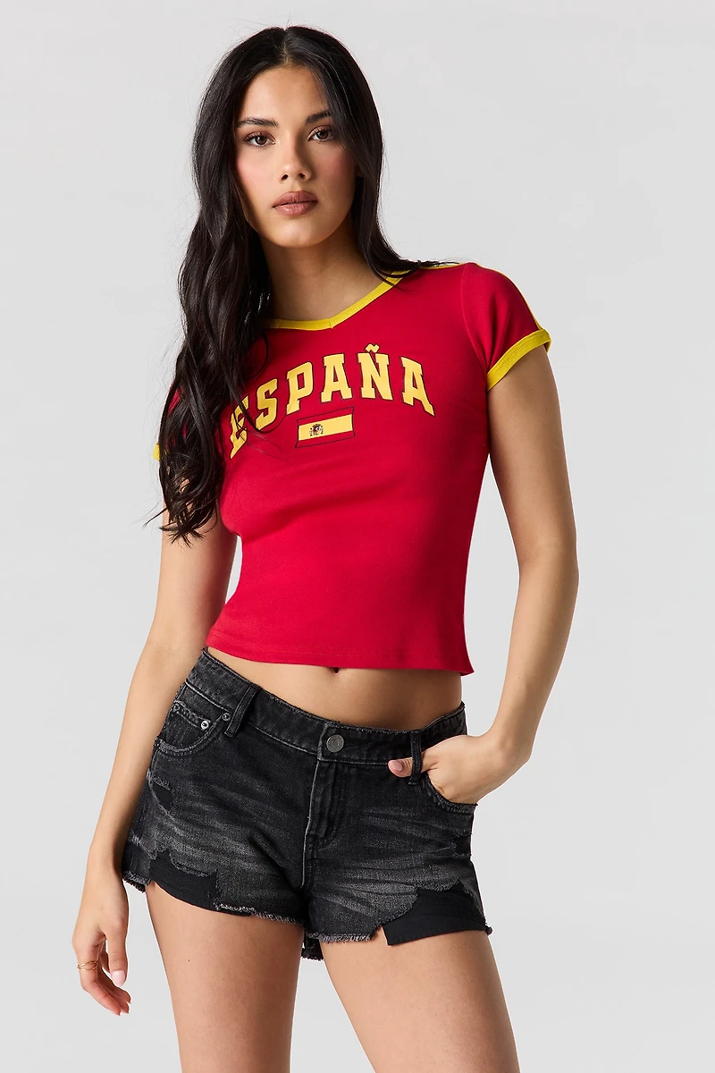 Cali Ripped Low Rise Washed Black Denim Short