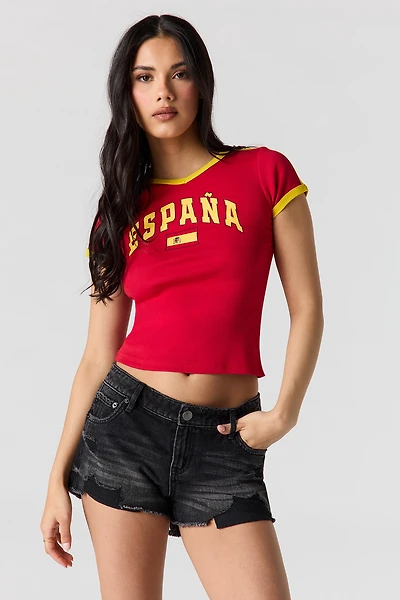 Cali Ripped Low Rise Washed Black Denim Short