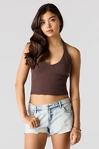 Cali Ripped Low Rise Light Denim Short