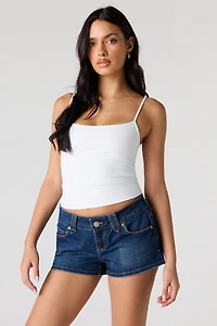 Micro short en denim à taille basse