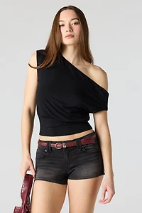 Stretch Low Rise Micro Denim Short