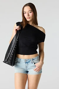 Stretch Low Rise Micro Denim Short