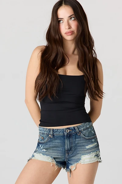 Chelsea High Rise Ripped Dark Short