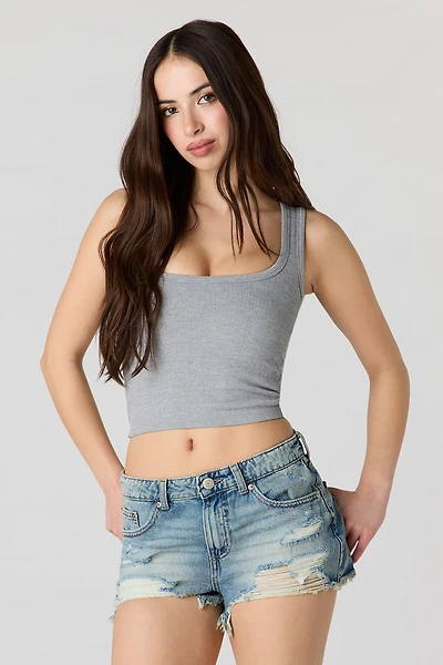 Short déchiré vintage à taille haute