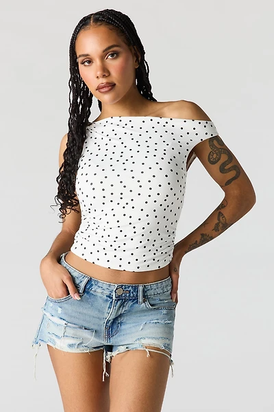 Chelsea Ripped High Rise Medium Denim Short