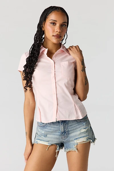 Short Chelsea en denim vintage déchiré moyen à taille haute