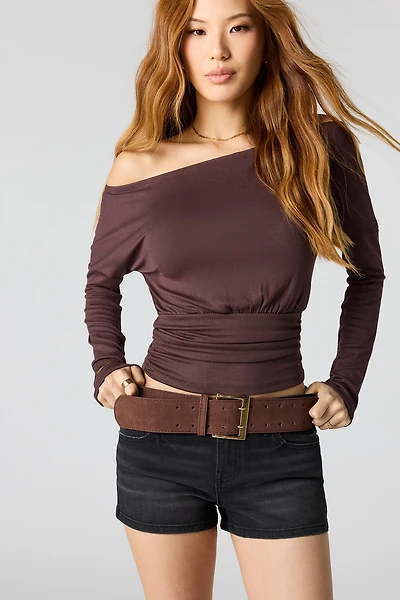 Stretch Mid Rise Push Up Denim Short