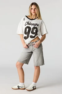 Jort baggy à taille haute gris