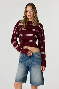 Low Rise Baggy Dark Embroidered Jort