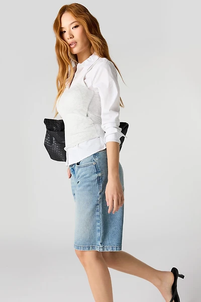 Jort baggy à taille haute délavé vintage moyen