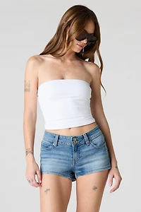 Low Rise Micro Grey Denim Short