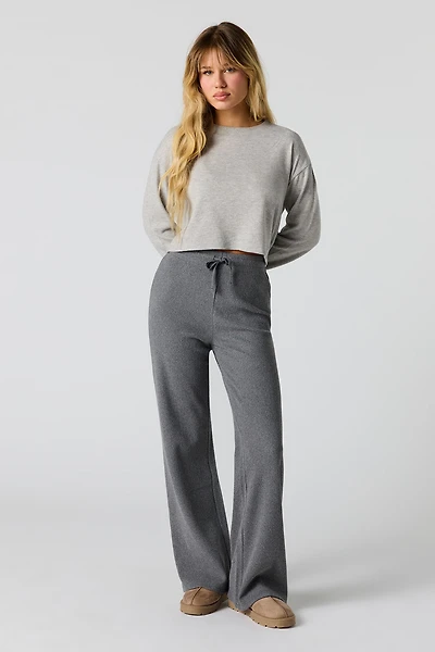Waffle Knit Wide Leg Legging
