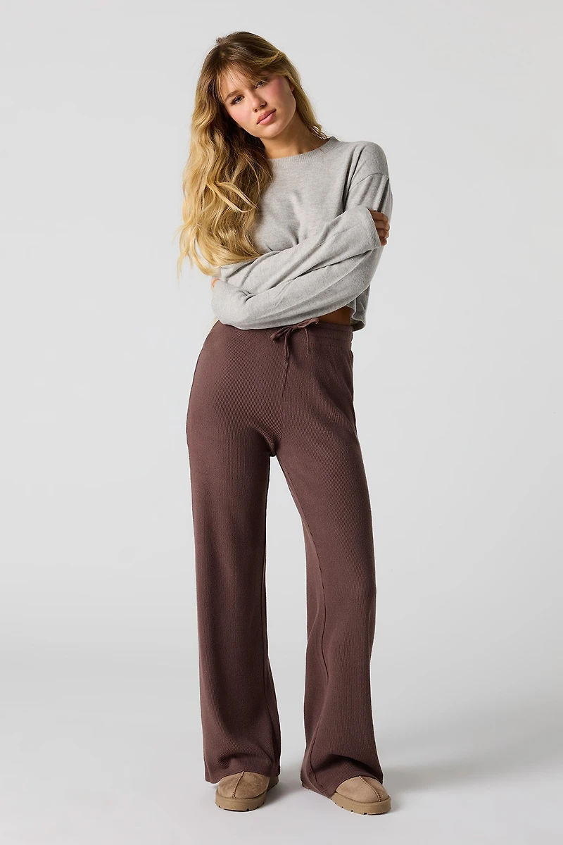 Legging à jambe large en tricot gaufré