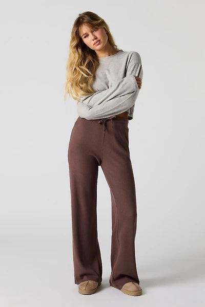 Legging à jambe large en tricot gaufré