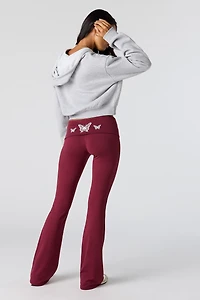 Pantalon à taille repliée avec imprimé