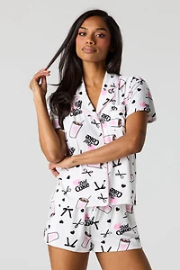 Ensemble pyjama haut boutonné et short Coca-Cola