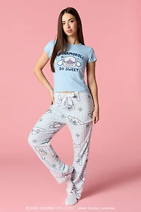 Cinnamoroll™ HD Print T-Shirt & Plush Pant Pajama Set