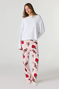 Strawberry Shortcake Print Plush Pajama Pant