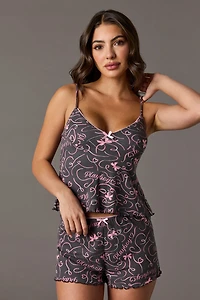 Playboy Soft Ribbed Tank & Short Pajama Set