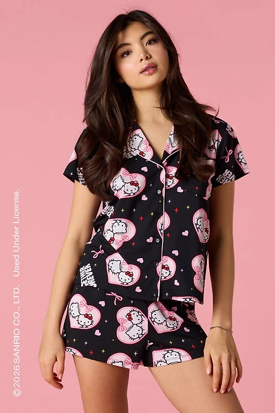 Hello Kitty® & Dear Daniel™ Button-Up Top Short Pajama Set