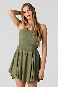 Smocked Dipped Waist Mini Romper