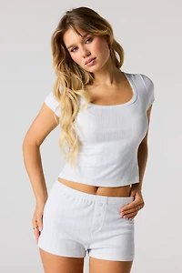 Pointelle T-Shirt & Short Pajama Set