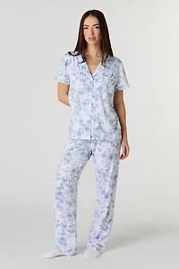 Soft Button-Up Top & Pant Pajama Set