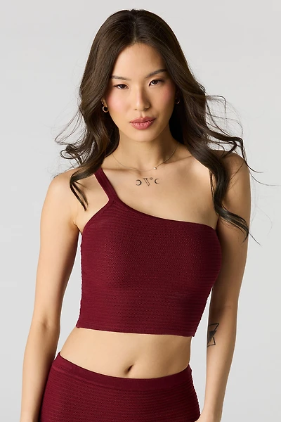 Camisole crochetée à épaule dégagée